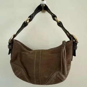 Coach | Bags | Vintage Y2k Coach Suede Crescent Handbag Brown
